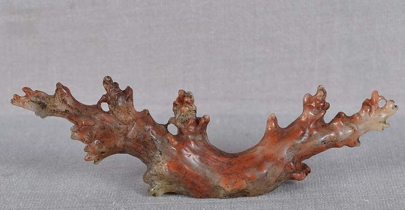 Vintage Chinese scholar BRUSH REST soapstone CORAL (1 of 6)