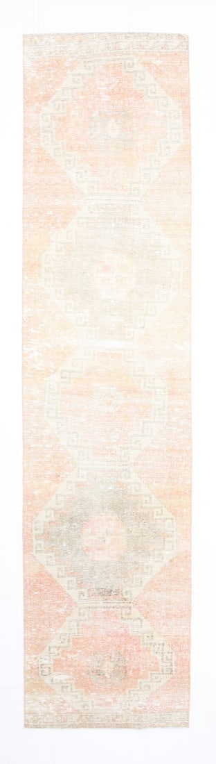 2' x 10' Vintage Turkish Runner Rug - 22638: Title: 2' x 10' Vintage Turkish Runner Rug - 22638 Description: Vintage Turkish Runner Rug Handmade, handwoven with traditional technique. Low pile, soft rug. Rug Condition: Fully cleaned and ready to