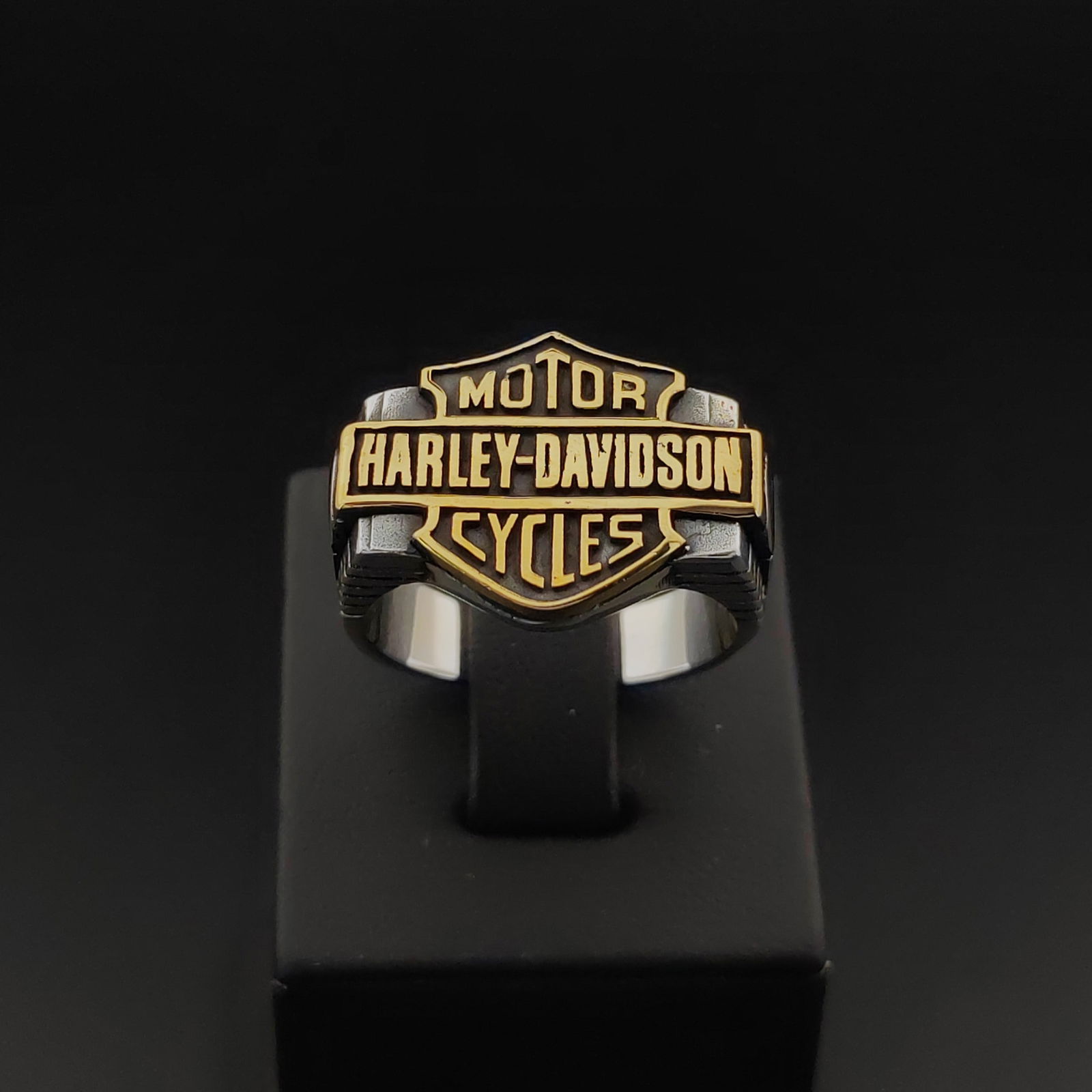 925 Sterling Silver Harley Davidson Embossed Ring (1 of 8)