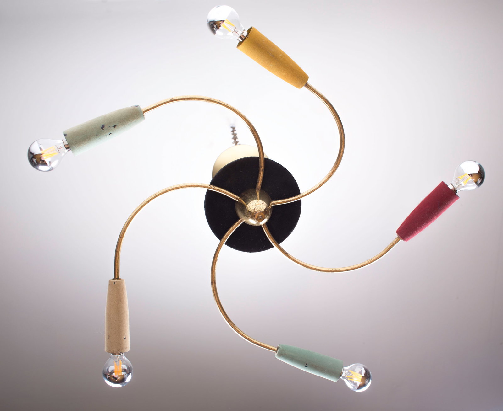 FRENCH modernist colorful CHANDELIER Mathieu Mategot mid century (1 of 5)