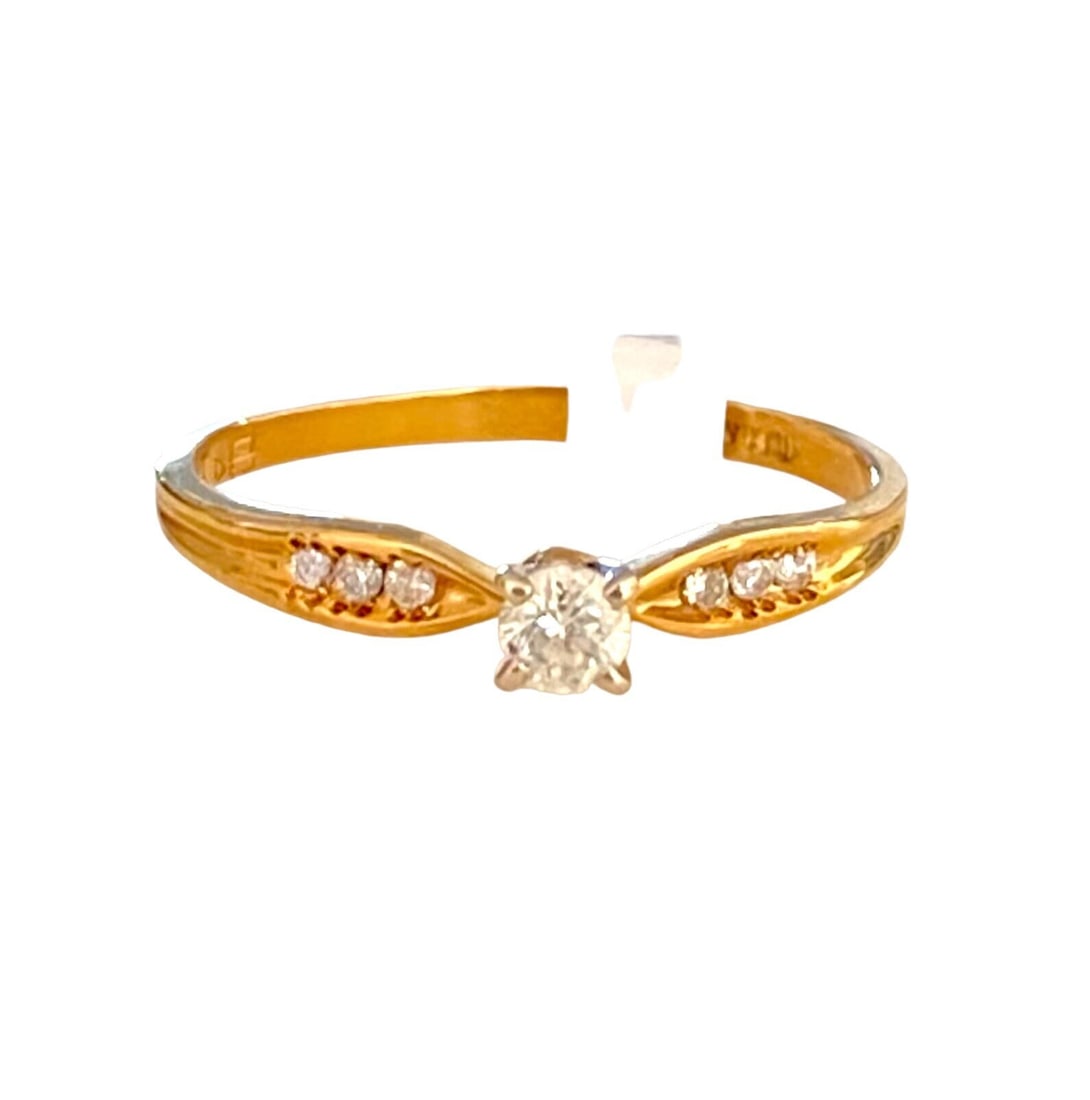 14k yellow gold diamond promise ring (1 of 8)