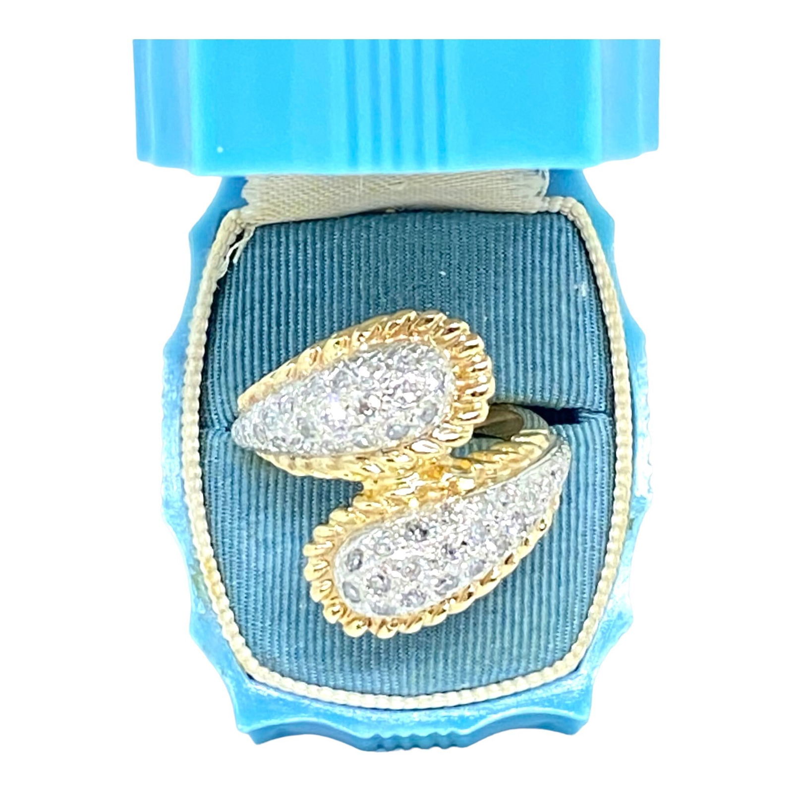 14k Vintage Diamond Dome Ring Crossover Style (1 of 9)