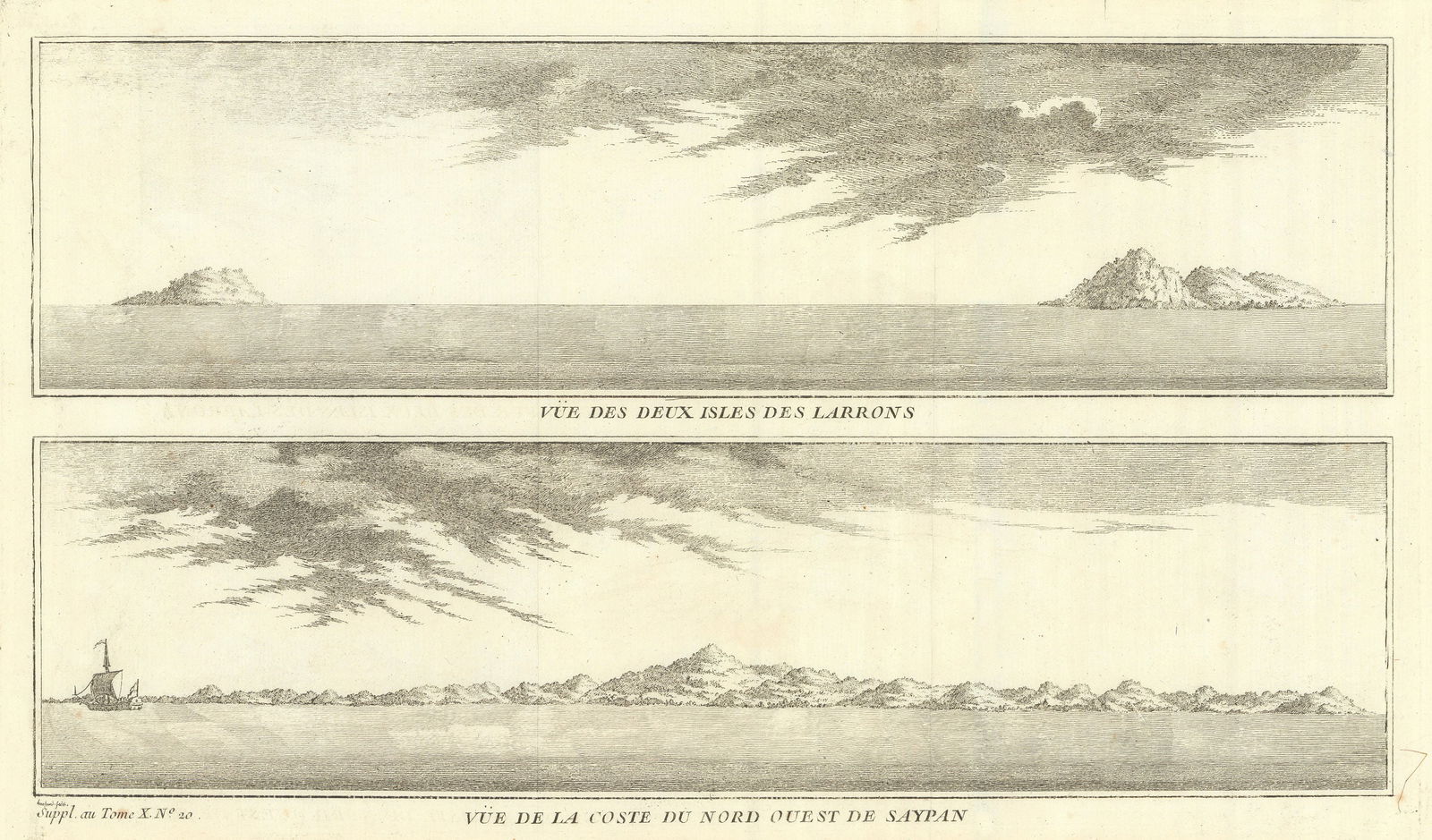 Anatahan, Sarigan & Saipan. Northern Mariana islands coast profiles 1761 print (1 of 1)