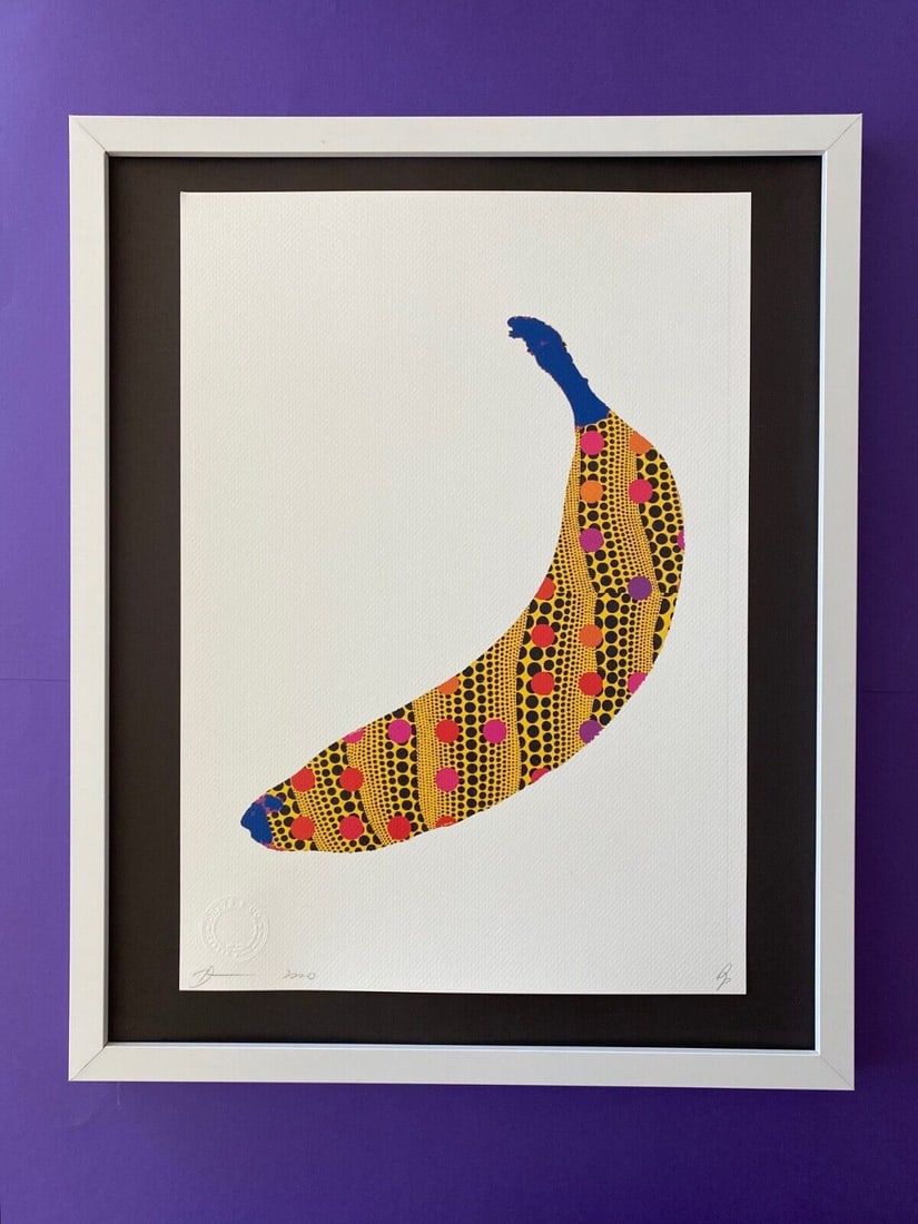 DEATH NYC Hand Signed LARGE Print Framed 16x20in COA BANANA WARHOL KUSAMA: This is a Stunning and Scarce 100% Authentic New Print by Death NYC Hand Signed and Numbered in Pencil by the Artist Limited Edition of 100 Large Size: 45cm x 32cm About 18x13in Fine Art 300 gsm Paper