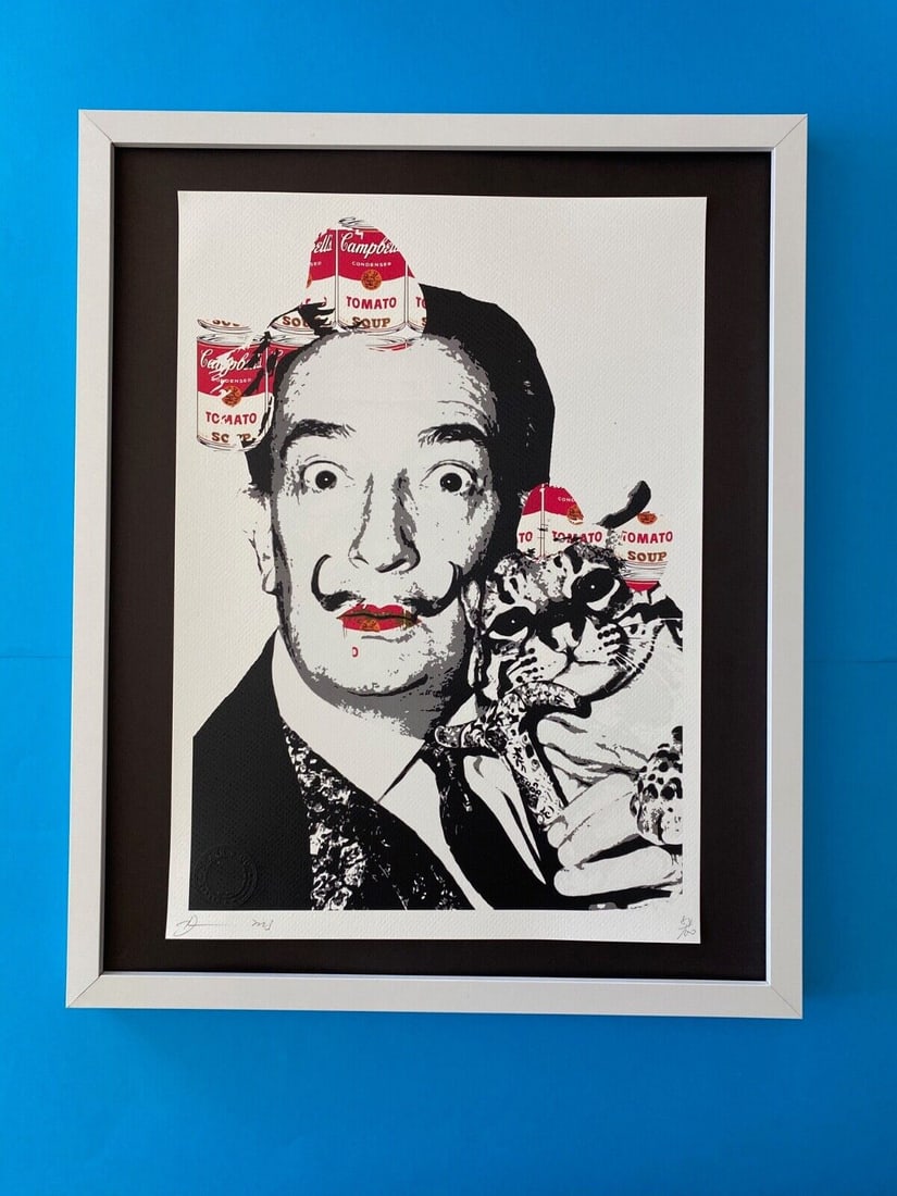 DEATH NYC Hand Signed LARGE Print Framed 16x20in COA SALVADOR DALI CAT WARHOL (1 of 5)