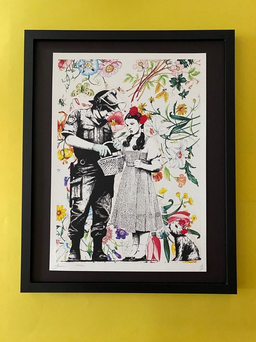 DEATH NYC Hand Signed LARGE Print Framed 16x20in COA BANKSY WIZARD OF OZ N (1 of 5)