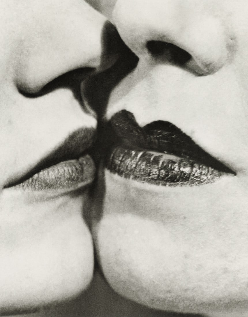 MAN RAY - The Kiss, 1930: Artist: Man Ray Title: The Kiss, 1930 Medium: Photo Litho, 2001, China Dimensions: 9.95x12.75" Description: Heat Wax Mounted on 14x18" Conservation Board Artist Bio: Man Ray, original name Emmanuel Ra
