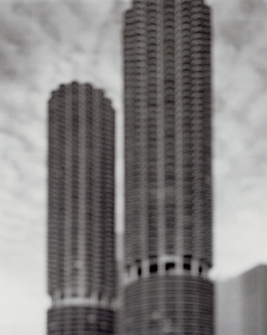 HIROSHI SUGIMOTO - Marina City, 2001: Artist: Hiroshi Sugimoto Title: Marina City, 2001 Medium: Photo Litho, 2014, China Dimensions: 6.35x8" Description: Heat Wax Mounted on 8.5x11" Conservation Board Artist Bio: Hiroshi Sugimoto (1948) i
