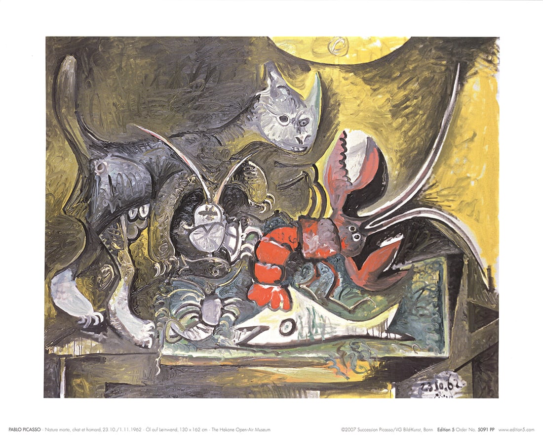 Pablo Picasso - Still Life, Cat and Lobster - 2007 Offset Lithograph 11.75" x 9.5" (1 of 1)