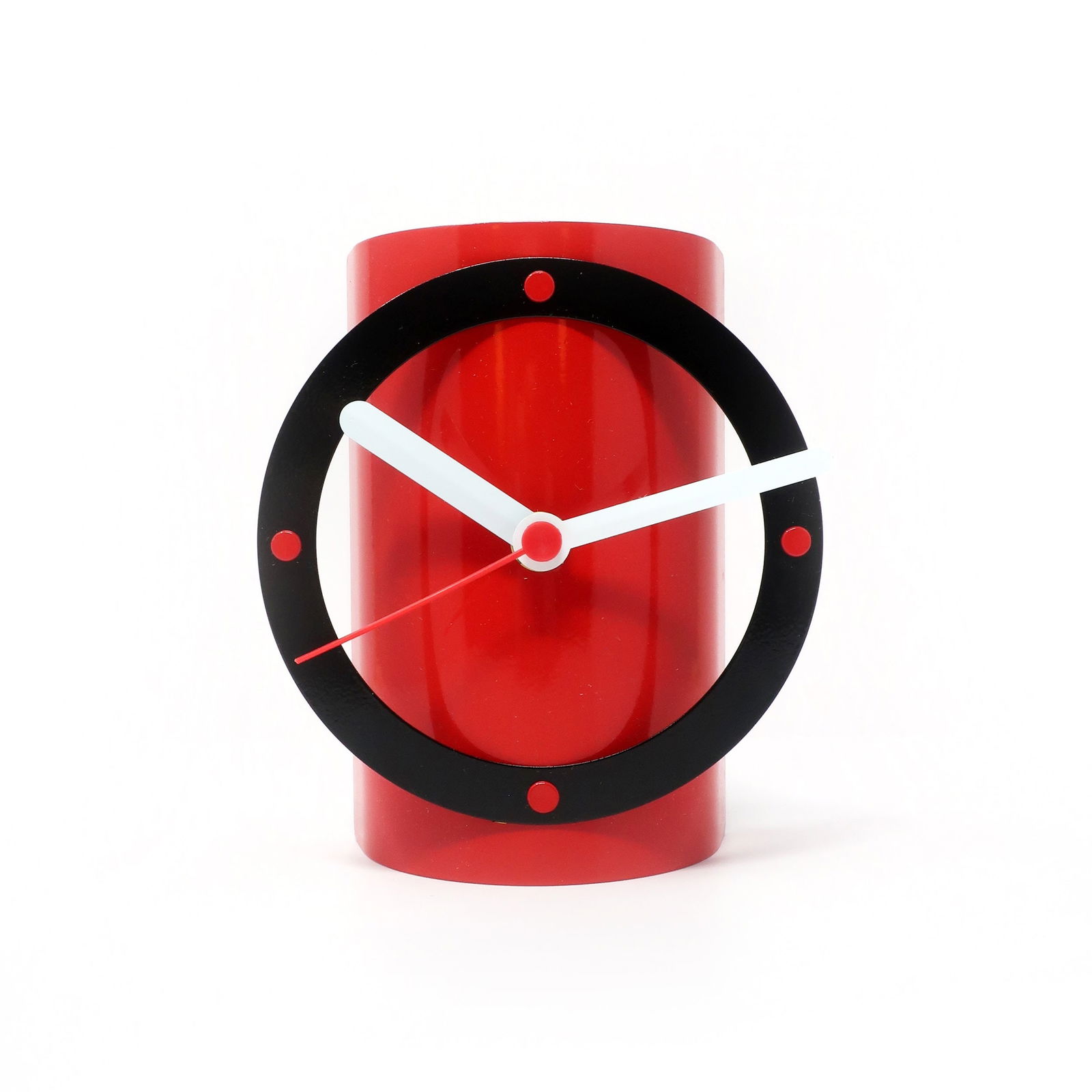 1980s Red & Black Metal Clock by Time Square (1 of 7)