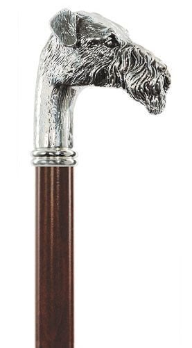 36" Antique Style Fox Terrier Dog Head Walking Stick Cane (1 of 1)