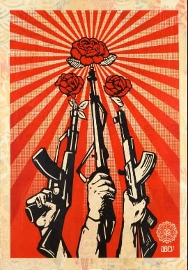 GUNS AND ROSES by Shepard Fairey (1 of 2)