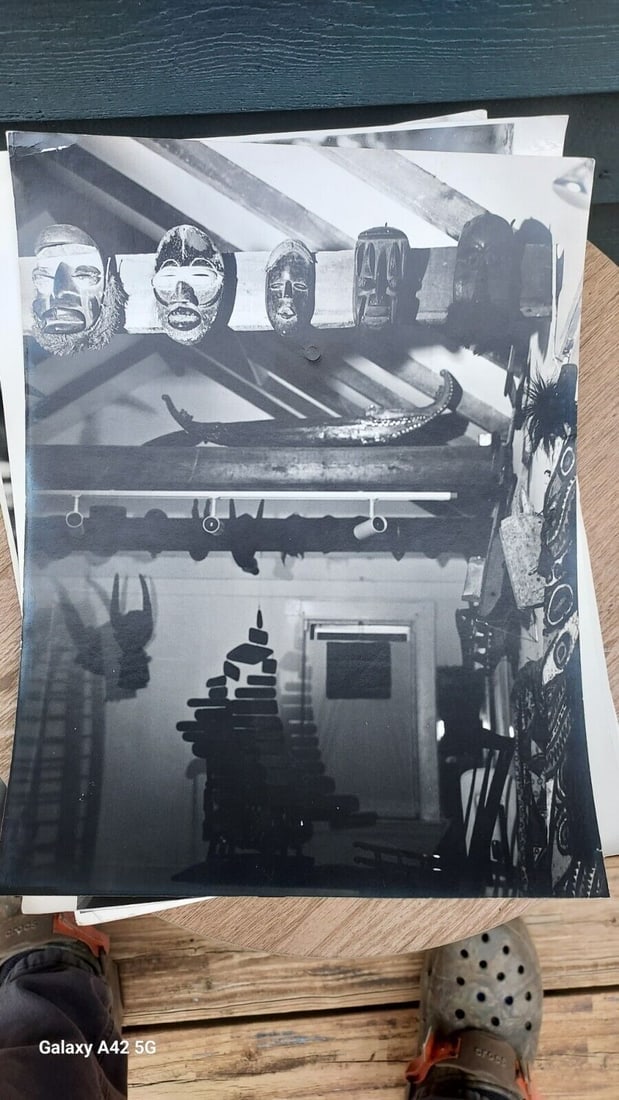 Roy DeCavara Photograph Signed African art 1960 1970 Masks (1 of 3)