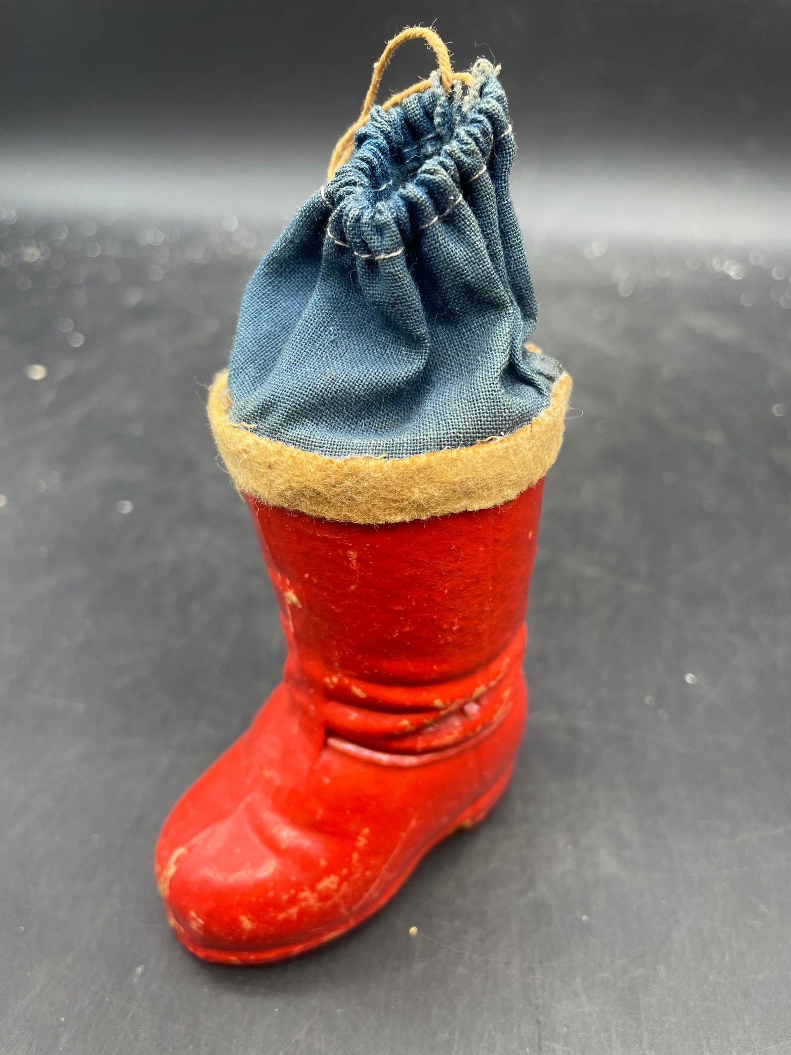 Vintage Paper Mache Santa Claus Boot Candy Container Ornament (1 of 8)