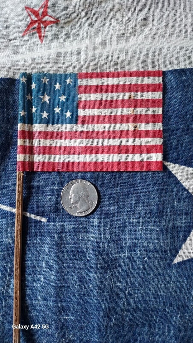 13 Star American Flag - parade flag 2 1/2 x 3 1/2" (1 of 3)
