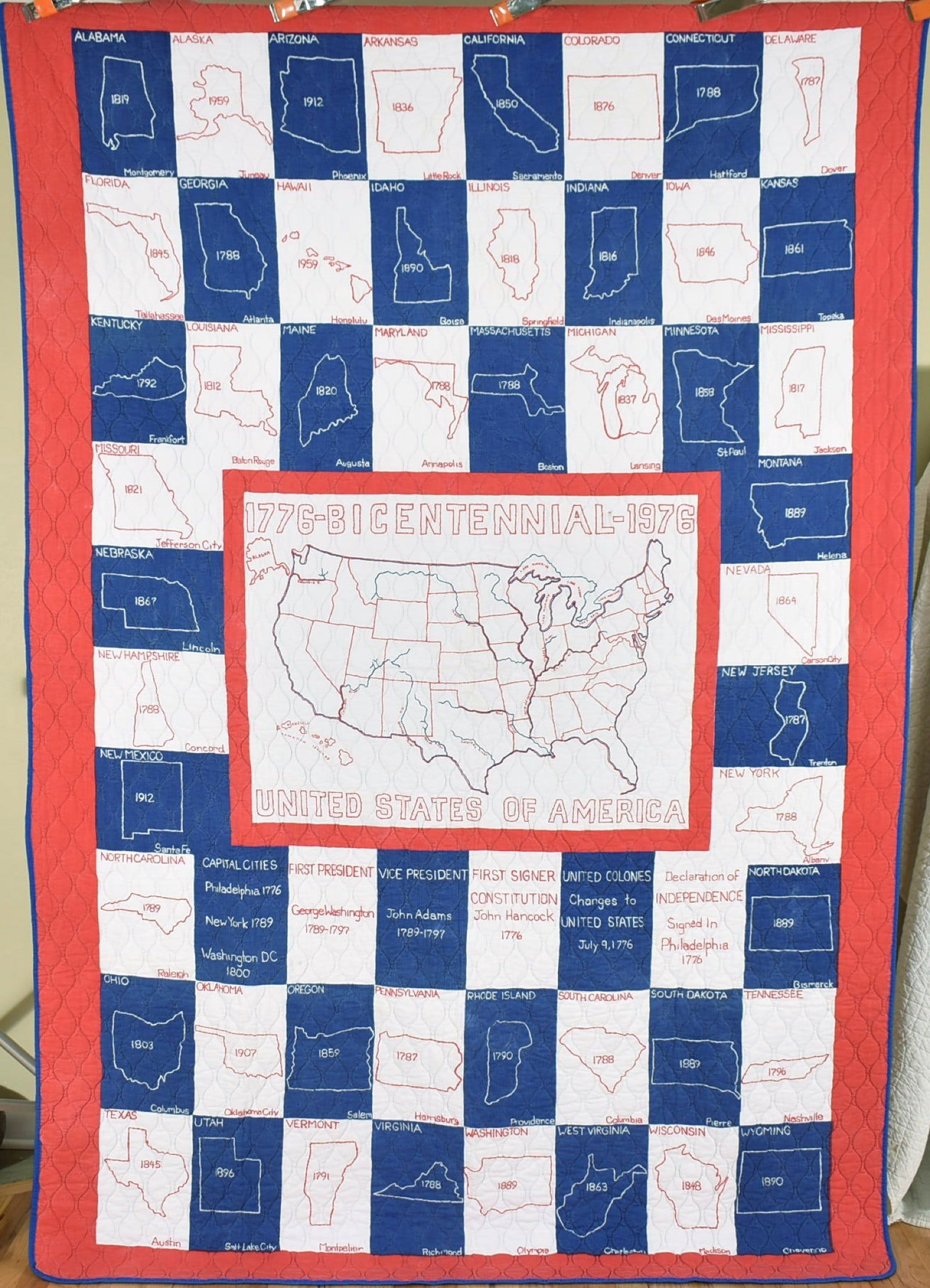 Patriotic Bicentennial USA Quilt (1 of 10)