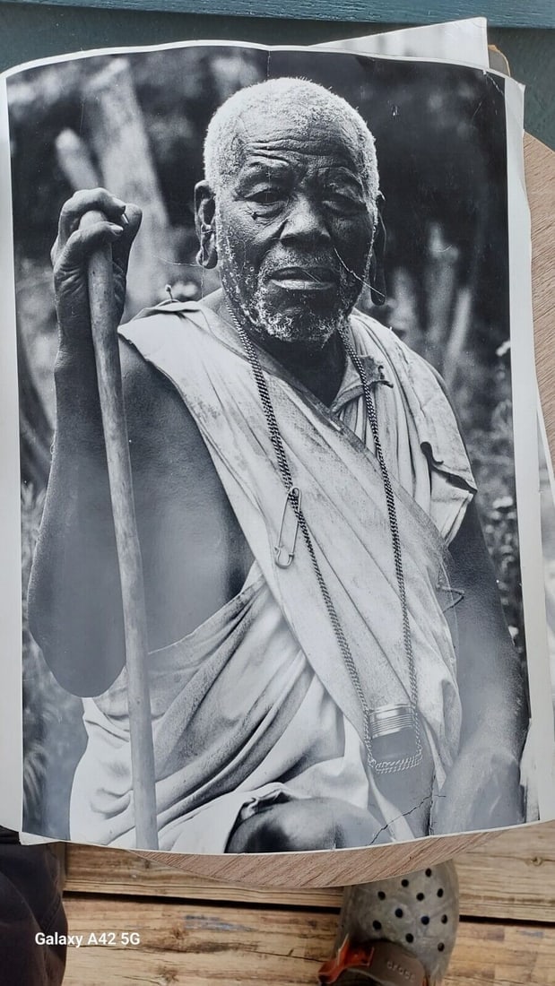 Roy DeCavara Photograph Signed African art 1960 1970 Man With Staff (1 of 5)