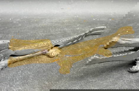 Crocodile Nutcracker in Brass by Walter Bosse, 1950s: Title: Crocodile Nutcracker in Brass by Walter Bosse, 1950s Date/Period: approx 1950's Dimension: APPROX 7.5" Material: brass Additional Information: Crocodile Nutcracker in Brass by Walter Bosse, 195