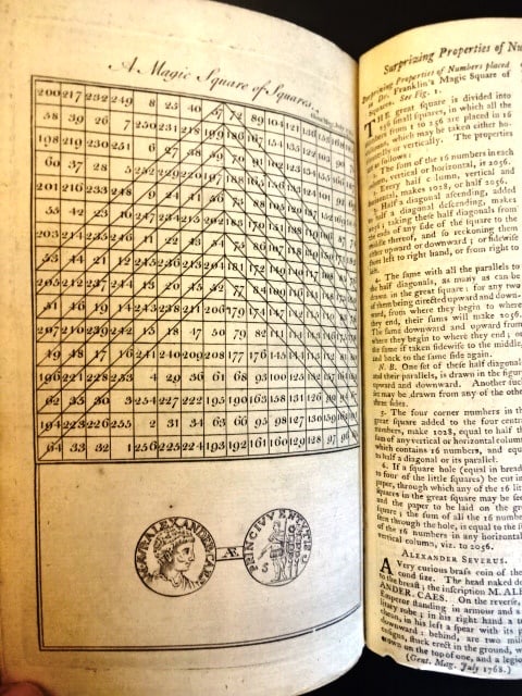 1768 Magazine Benjamin Franklin Magic Squares (1 of 4)