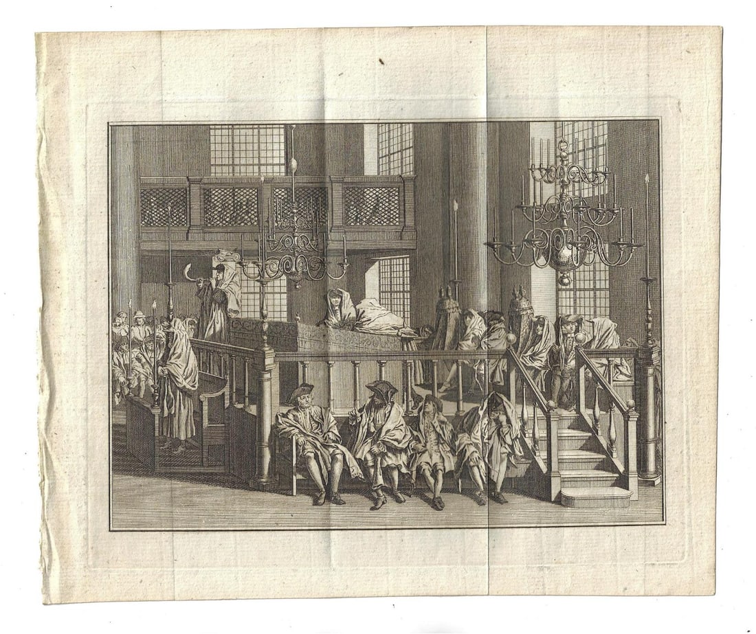 1778 Engraving Judaica Great Synagogue of Amsterdam (1 of 1)