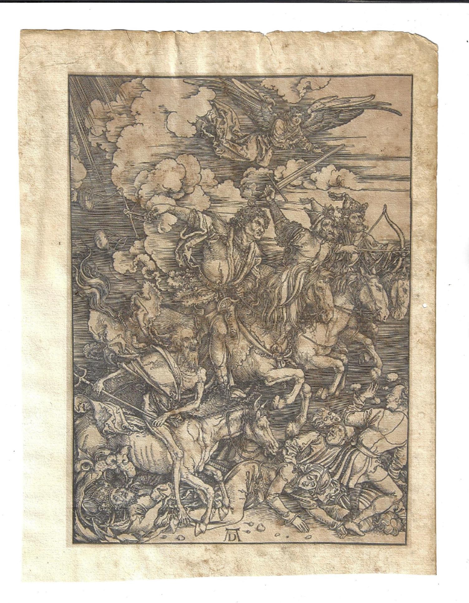 Durer Reproduction Four Horsemen 16th C paper (1 of 1)