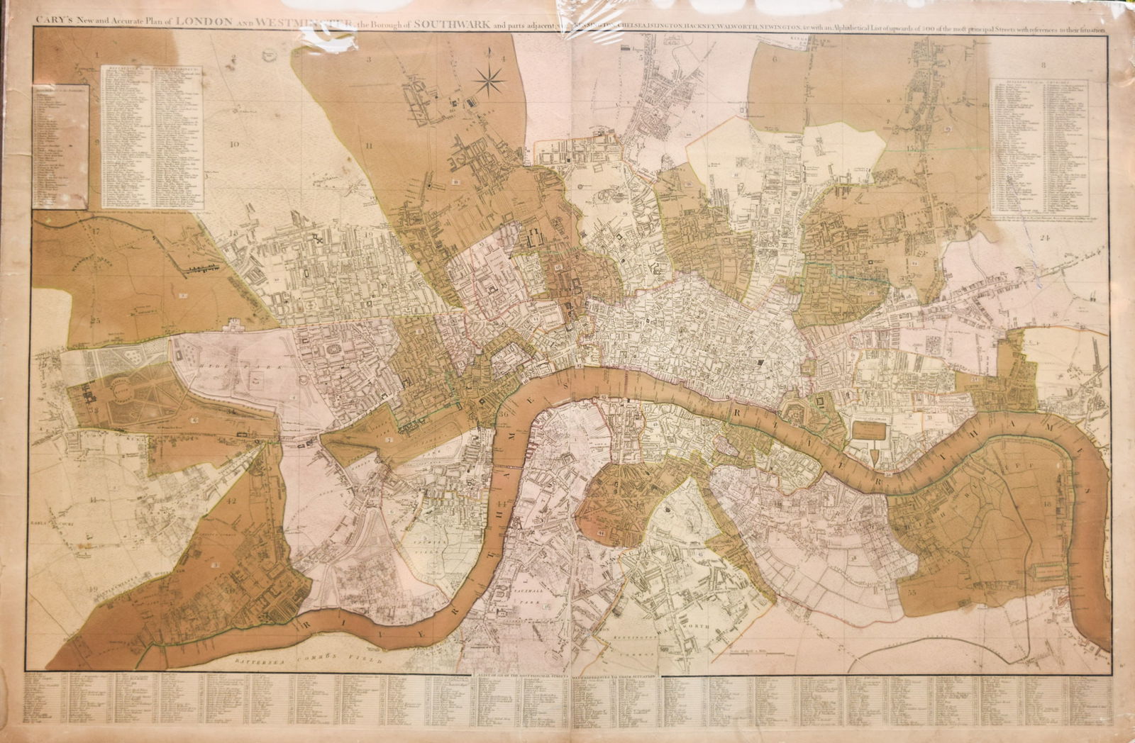 1812 Cary Map of London -- Cary's New and Accurate Plan of London and Westminster, the Borough of (1 of 1)