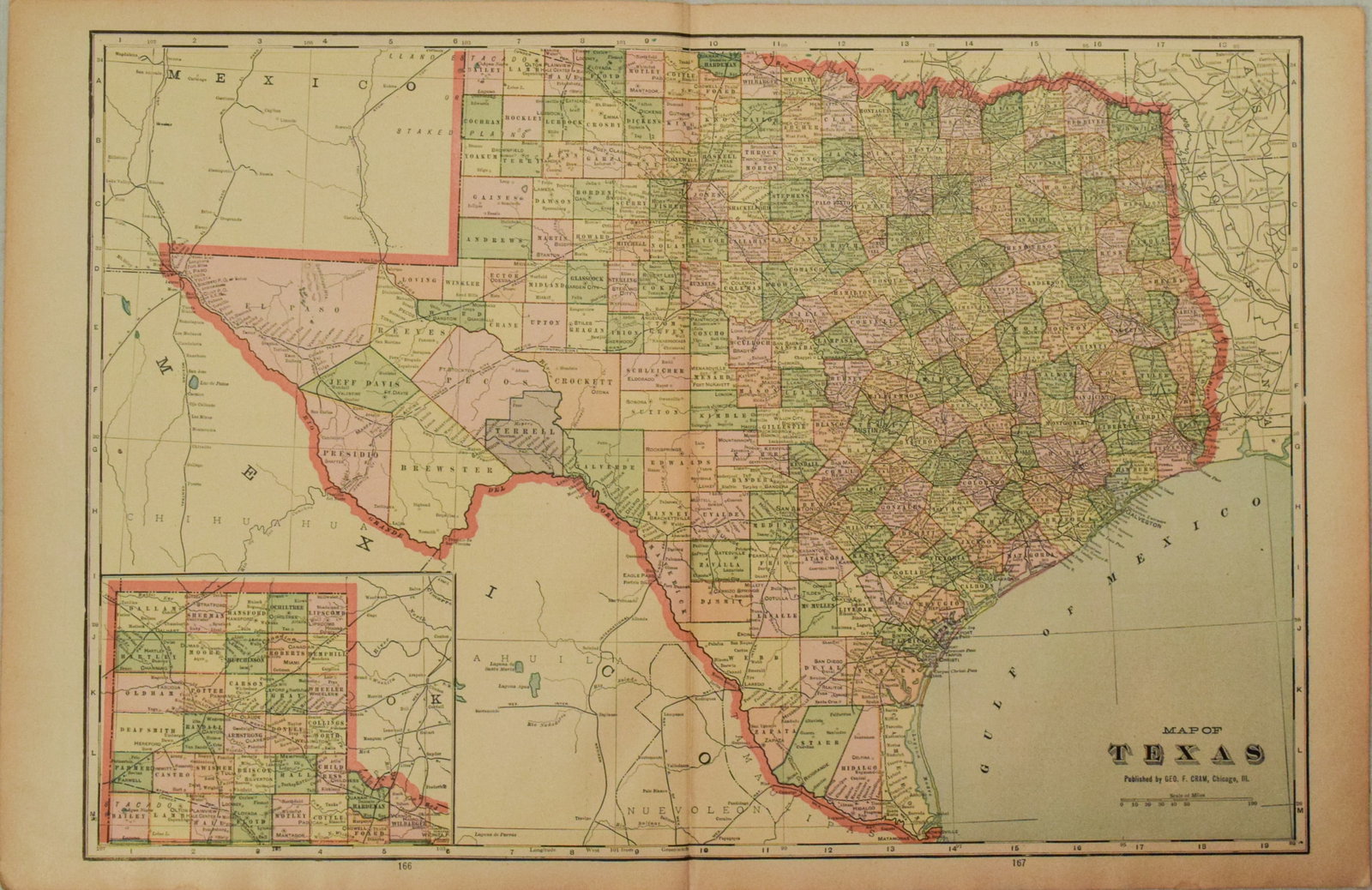 1910 Cram Map of Texas [verso] Arkansas -- Map of Texas [verso] Arkansas (1 of 2)