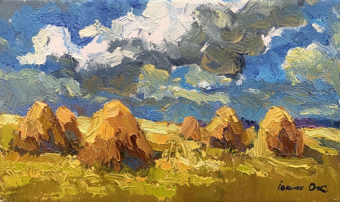 Oil painting Haystacks Kalenyuk Oksana (1 of 7)