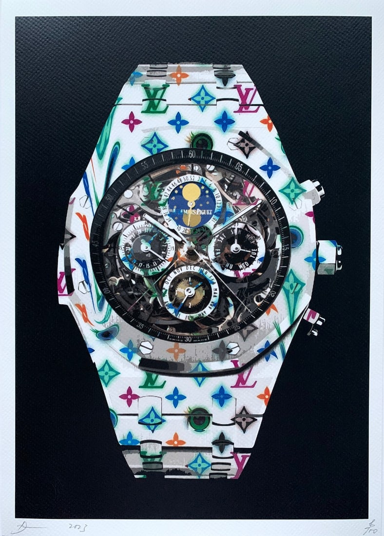 Death NYC Audemars Piguet Louis Vuitton: Artist/Title: Death NYC Audemars Piguet Louis Vuitton Date/Period: 21st Century Medium: Giclee on Fine art 300 gsm paper Dimensions: 12.5 x 17.75 inches Description: limited edition giclee on paper, o