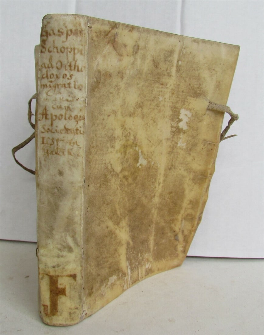 1599-1600 Caspar Schoppe ANTIQUE VELLUM BINDING 16th century (1 of 9)