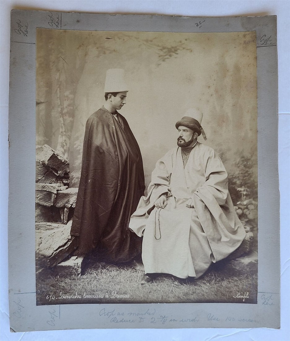 MUSLIM DERVISHES antique LARGE ALBUMEN PHOTOGRAPH PHOTO: Size: 9 by 11" (mount to the cardboard size 11 by 13") Very good condition Vasily Guma (born in 1866) , deputy of Russian Empire Duma from Bessarabia (Moldova now) Reserve: $77.00 Shipping: Domestic: 