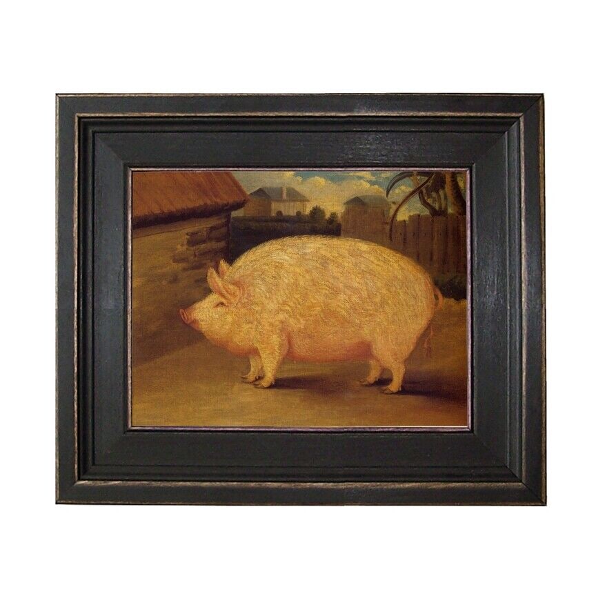 Prize Sow Pig (C. 1840) Framed Oil Painting Print On Canvas (1 of 2)