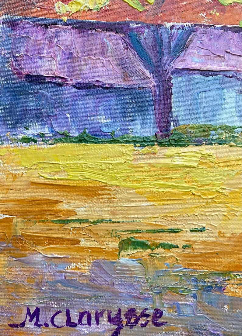 Vibrant French Impressionist Oil Painting Summer Picnic Table c.2000 (1 of 5)