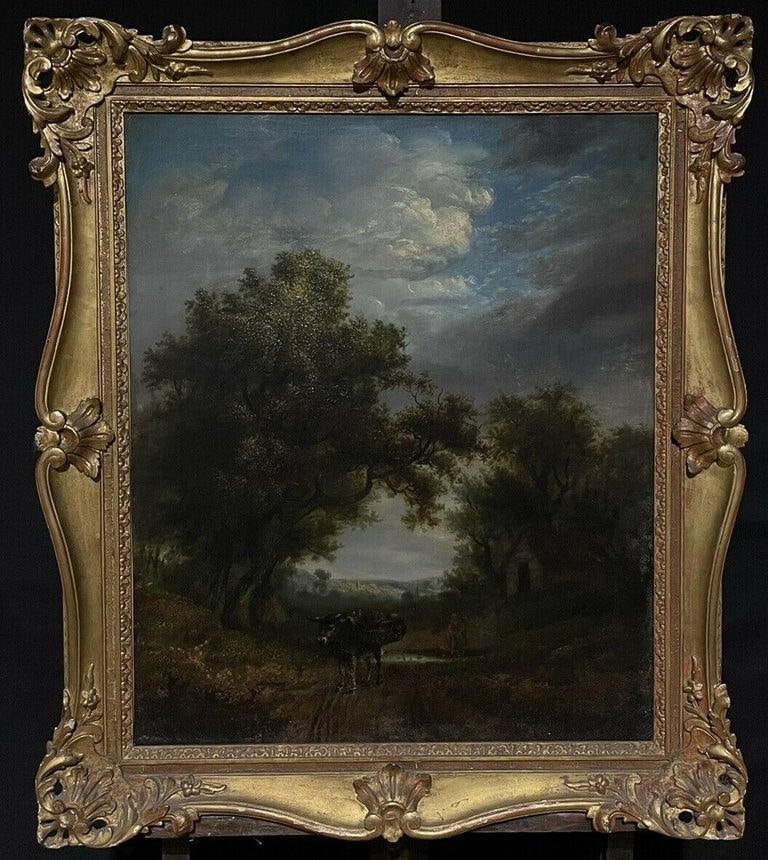 English School Early 19th Century Landscape with a traveller Large Oil Painting (1 of 9)