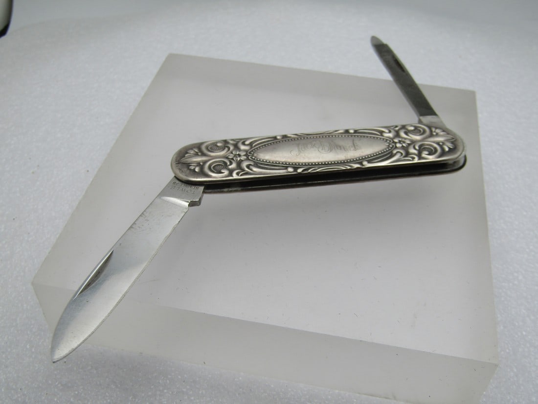 Vintage Sterling Jack Daniels Pocket Knife Signed Towle, Engraved GENE, 1960's (1 of 9)