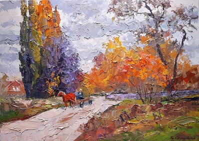 Oil painting Autumn evening Serdyuk Boris Petrovich