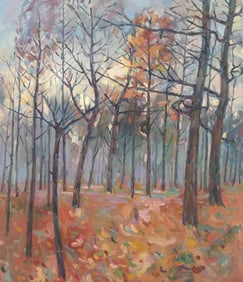 Oil painting Forest landscape Peter Tovpev