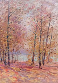 Oil painting Golden autumn Peter Tovpev
