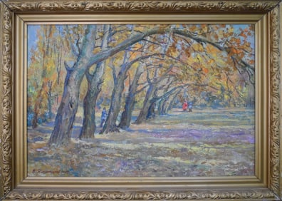 Oil painting Autumn poplars Mishurovsky V. V.