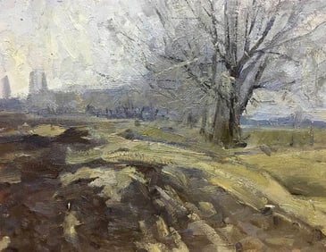 Oil painting It's a nasty day Bloshenko Anatoly Mikhailovich