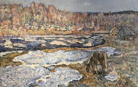 Oil painting Autumn day Zvyagintsev Rostislav Mikhailovich