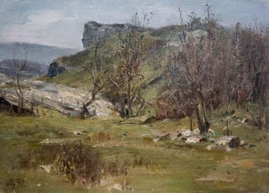 Oil painting It's a nasty day Leshchenko Valentin Alekseevich