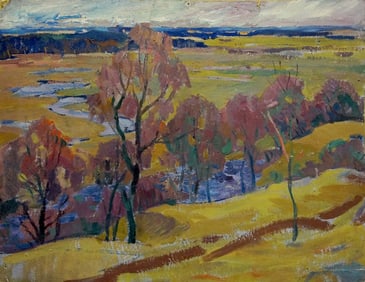 Oil painting It's a nasty day Scriabin Petr Dmitrievich