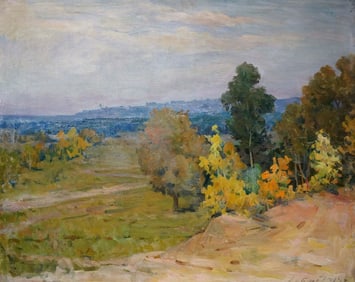 Oil painting Autumn landscape