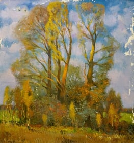 Oil painting Autumn trees Minka Alexander Fedorovich