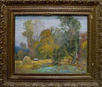 Oil painting Forest landscape