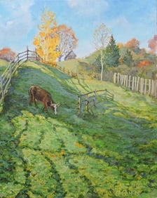 Oil painting In the pasture Procach Olesia