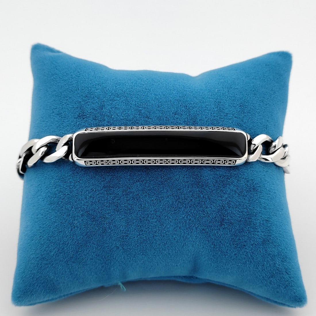 925 Sterling Silver Men's Bracelet with Black Onyx (1 of 8)