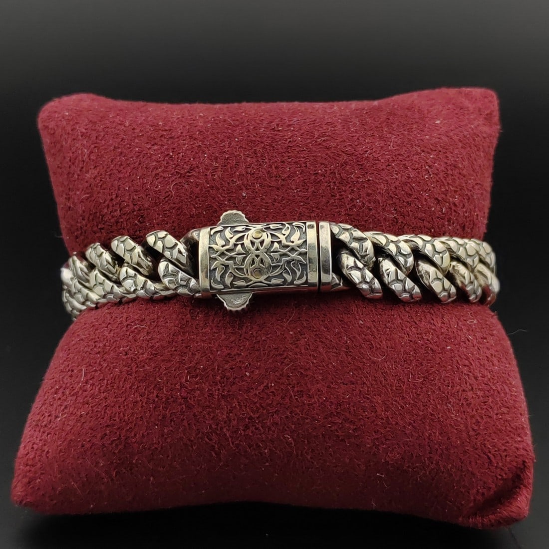 925 Sterling Silver Men's Bracelet,Mediavel Vintage Style (1 of 8)