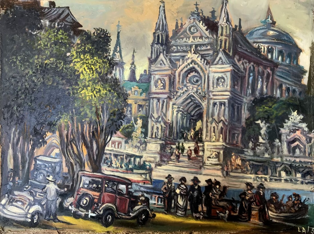 Oil painting City center Alexander Arkadievich Litvinov (1 of 12)